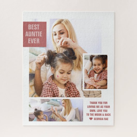 Best Auntie Ever | Modern Photo Collage Puzzle Legpuzzel (Verticaal)