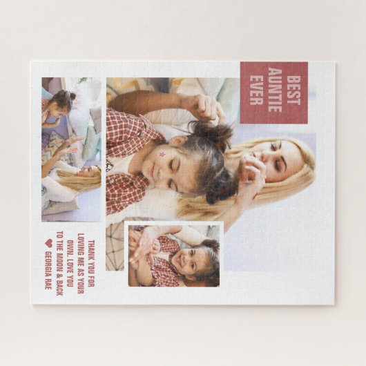 Best Auntie Ever | Modern Photo Collage Puzzle Legpuzzel (Horizontaal)