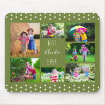 Best Auntie Ever Olive Green Photo Collage