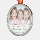 Best Auntie Ever Persoonlijk Foto Kerstmis Metalen Ornament (Links)