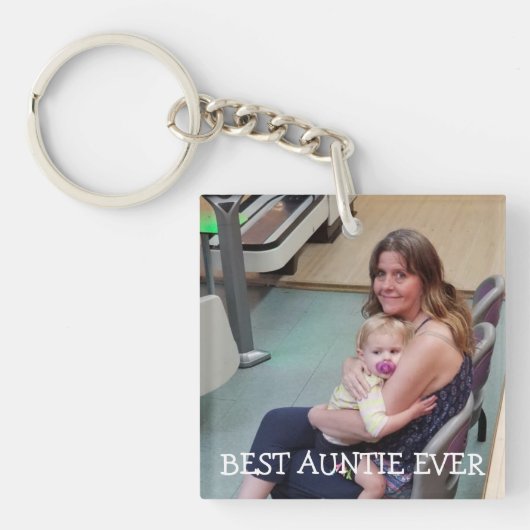 Best Auntie Ever Persoonlijk Foto Sleutelhanger (voorkant)