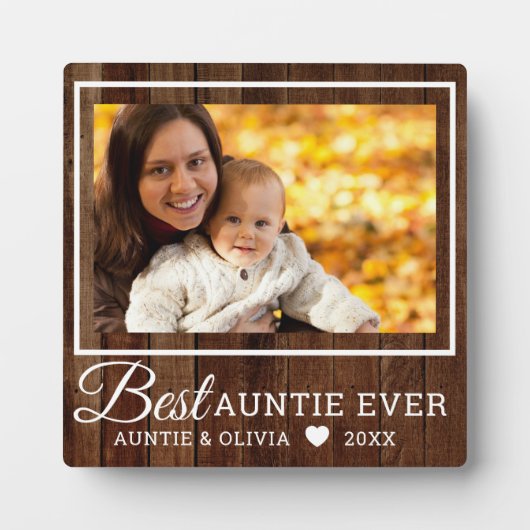 Best Auntie Ever Rustic Pallet Wood One Photo Fotoplaat (Voorkant)