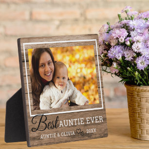 Best Auntie Ever Rustic Wood Afbeelding Lijst Fotoplaat