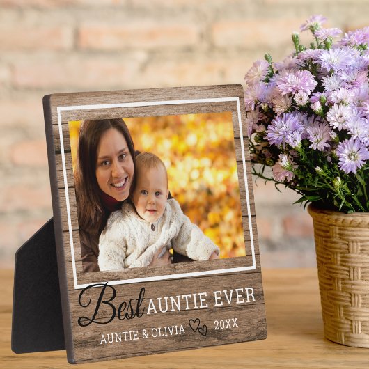 Best Auntie Ever Rustic Wood Afbeelding Lijst Fotoplaat