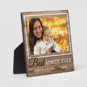 Best Auntie Ever Rustic Wood Afbeelding Lijst Fotoplaat (Voorkant)