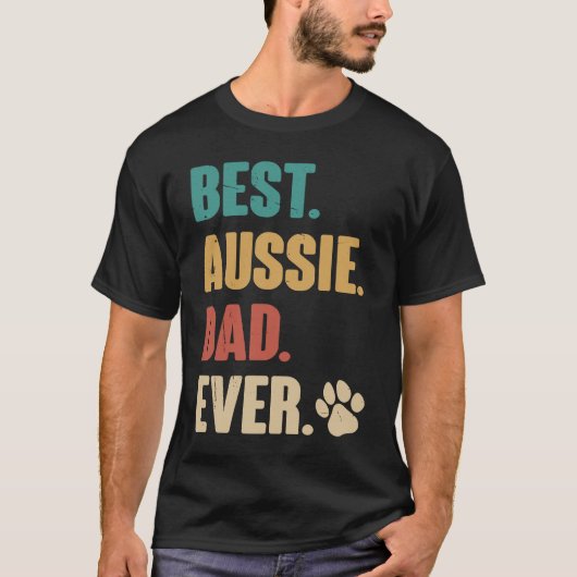 Best Aussie Dad  Australian Shepherd Dog T-shirt (Voorkant)