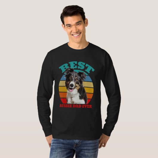 best Aussie Dad Ever Australian Shepherd Dog T-shirt (Voorkant volledig)