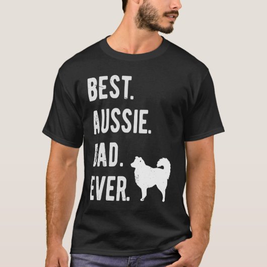 Best Aussie Dad Ever Australian Shepherd Mens Da T-shirt (Voorkant)