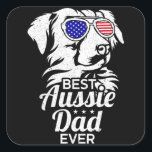 Best Aussie Dad Ever Australian Shepherd Vierkante Sticker<br><div class="desc">Best Aussie Dad Ever Australian Shepherd</div>