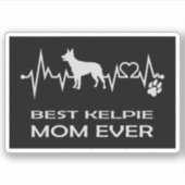 Best Australian Kelpie mam Ever EKG Line Sticker (Voorkant)
