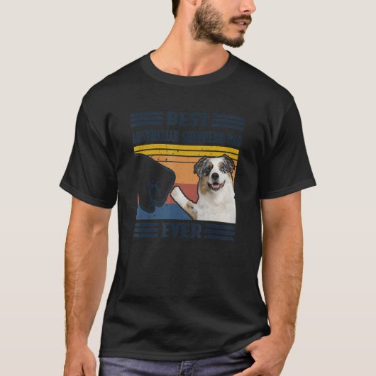 Best Australian Shepherd Dog Dad Ever Bump Fit Fun T-shirt (Voorkant)