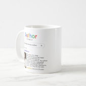 Best Author Ever Search Photo Message Writer Gift Koffiemok (Voorkant links)