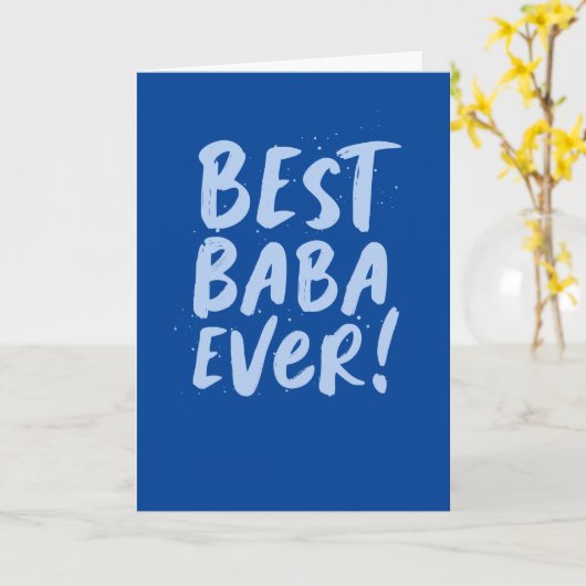 Best Baba Ever Greek trendy text Vaderdag Kaart (Gele Bloem)