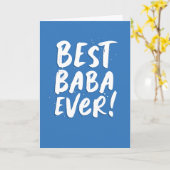 Best Baba Ever leuk, moderne blauwe Vaderdag Kaart (Gele Bloem)