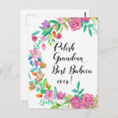 Best Babcia Ever Poland Grandma Gift Briefkaart (Voorkant / Achterkant)