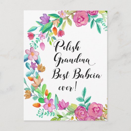 Best Babcia Ever Poland Grandma Gift Briefkaart (Voorkant)