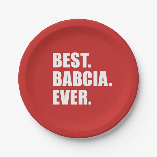 Best Babcia Ever Poolse grootmoeder Papieren Bordje (Voorkant)