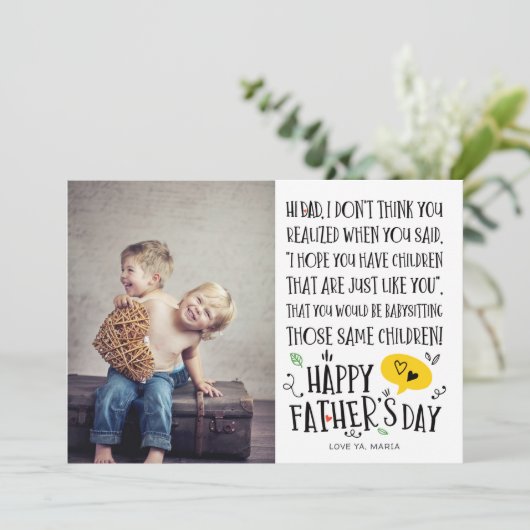 Best Baby Sitter Dad Funny Vaderdag Kaart (Staand voorkant)