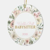 Best Babysitter Floral Waterverf Keramisch Ornament (Links)