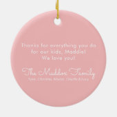 Best Babysitter Floral Waterverf Keramisch Ornament (Achterkant)