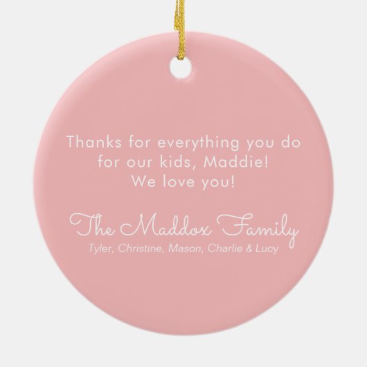 Best Babysitter Floral Waterverf Keramisch Ornament (Achterkant)