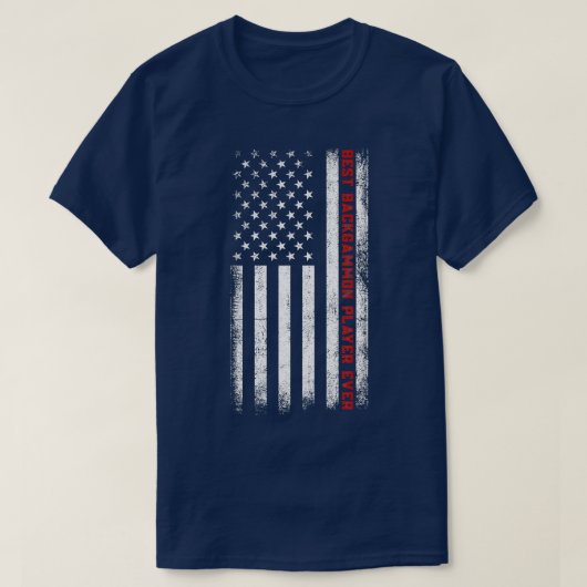 Best Backgammon Player ooit American Flag Backgamm T-shirt (Design voorkant)