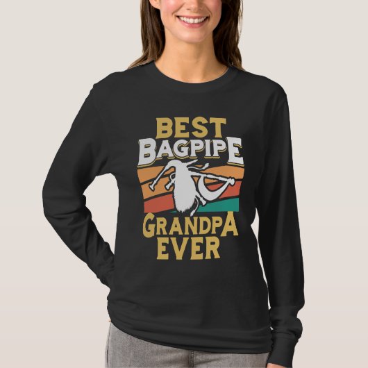 Best Bagpipe Grandpa Ever Bagpipe Player Bagpiper  T-shirt (Voorkant)