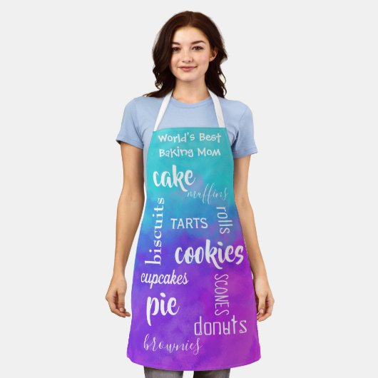 Best Baking Mam Words Apron Schort (Gedragen)