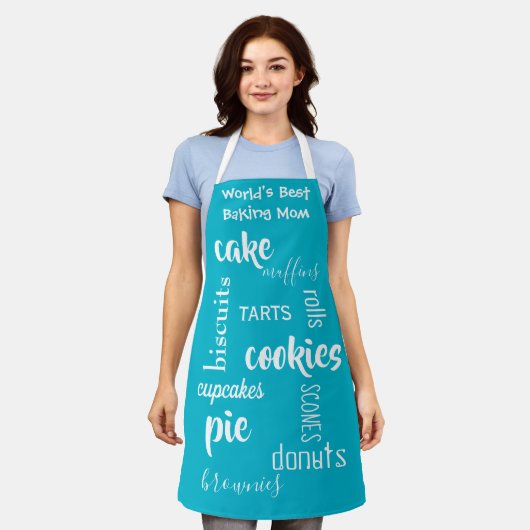 Best Baking Mam Words Apron Schort (Gedragen)