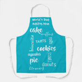 Best Baking Mam Words Apron Schort (Voorkant)