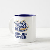 Best Banjo Player Music Gift Tweekleurige Koffiemok (Voorkant links)