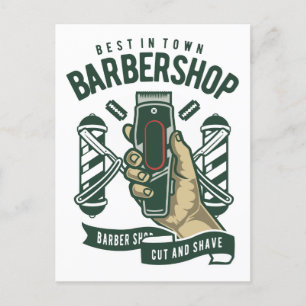 Best Barbershop  Logo Canvas Briefkaart