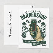 Best Barbershop  Logo Canvas Briefkaart (Voorkant / Achterkant)