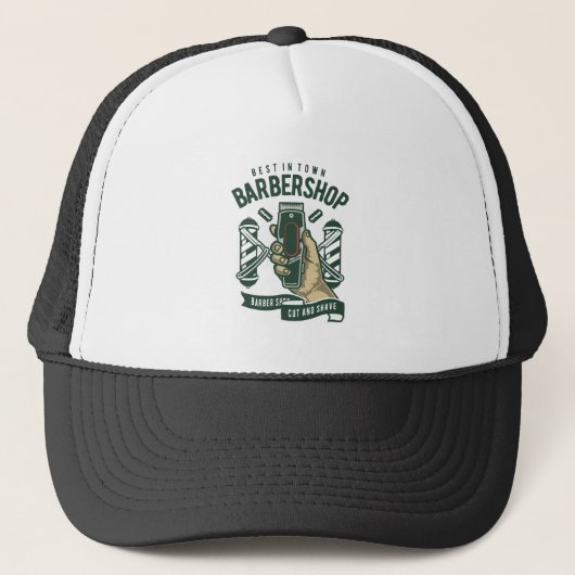 Best Barbershop Logo Trucker Pet (Voorkant)