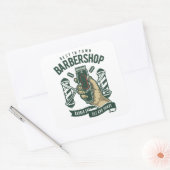 Best Barbershop  Logo Vierkante Sticker (Envelop)