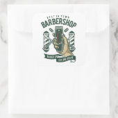 Best Barbershop  Logo Vierkante Sticker (Tas)