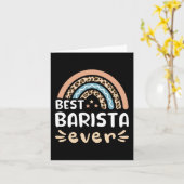 Best Barista ever Leopard Rainbow Gift Mom Kaart (Gele Bloem)