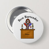 Best Bartender Button - Vrouw Bartender (Voorkant /achterkant)