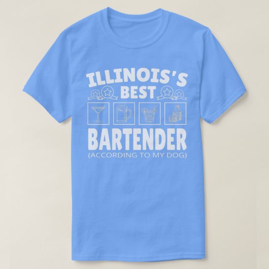 Best Bartender Illinois T-shirt (Design voorkant)