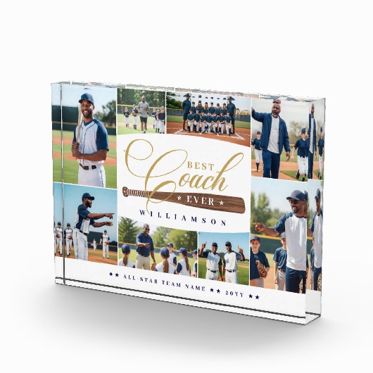 Best Baseball Coach Ever Team Sports Photo Collage Fotoblokken (Rechts)
