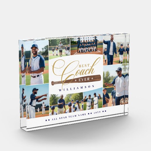 Best Baseball Coach Ever Team Sports Photo Collage Fotoblokken (Links)