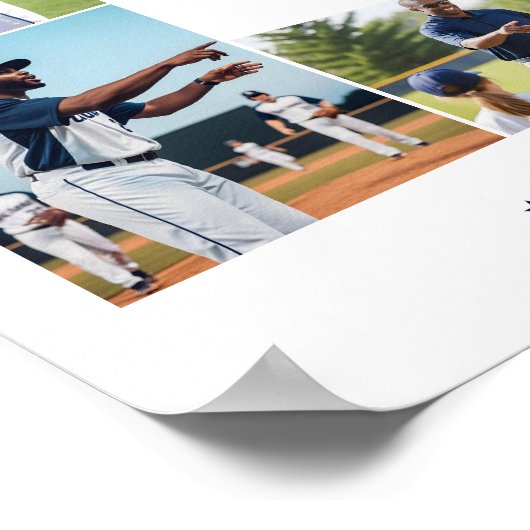 Best Baseball Coach Ever Team Sports Photo Collage Poster (Hoek)