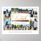 Best Baseball Coach Ever Team Sports Photo Collage Poster (Voorkant)