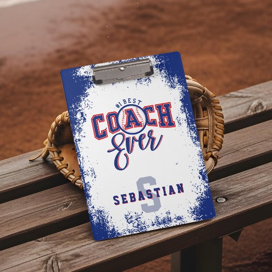 Best Baseball Coach Personalized Name & Monogram Klembord