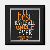 Best Baseball oom Ever Typography Black Magneet (Voorkant)