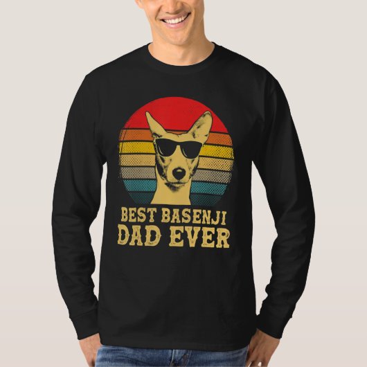 Best Basenji Dad Ever Dog Retro T-shirt (Voorkant)
