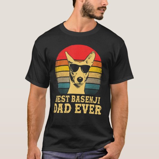 Best Basenji Dad Ever Dog Retro T-shirt (Voorkant)