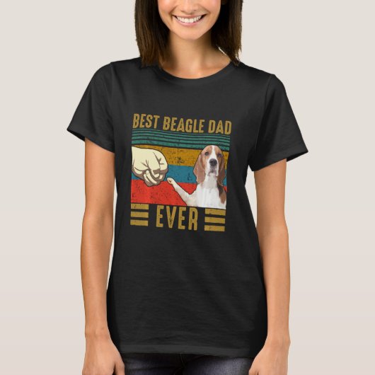 Best Beagle Dad Ever Retro  Beagle Fathers T-shirt (Voorkant)