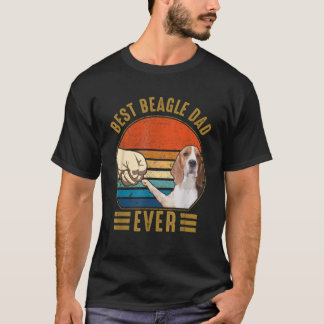 Best Beagle Dad Ever Retro  Beagle Fathers T-shirt