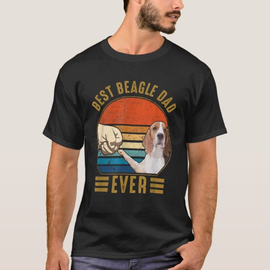 Best Beagle Dad Ever Retro Beagle Fathers T-shirt (Voorkant)